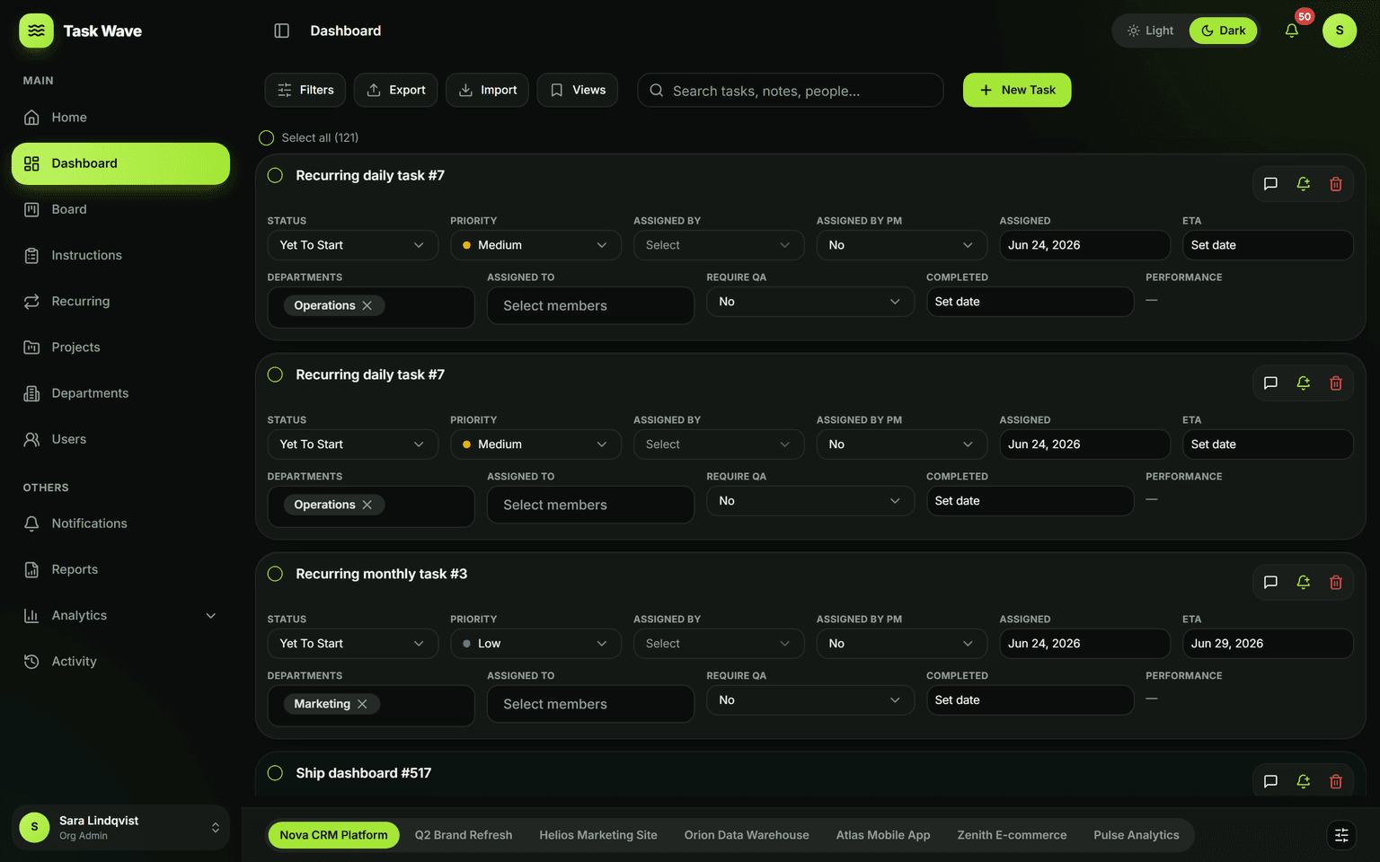 Task Management in TaskWave