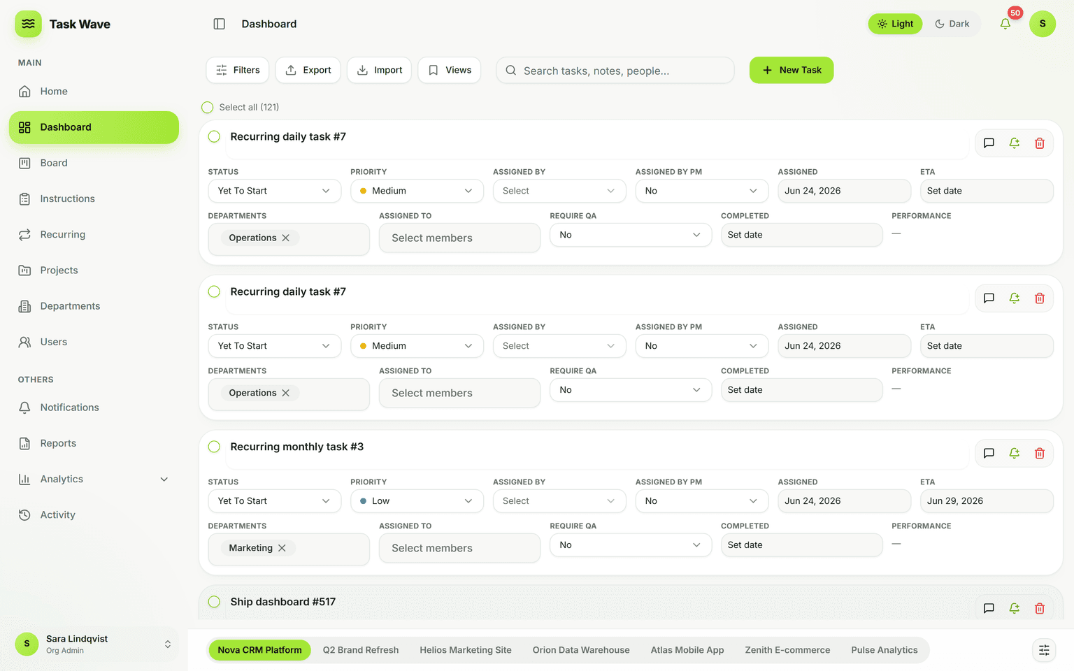 Task Management in TaskWave