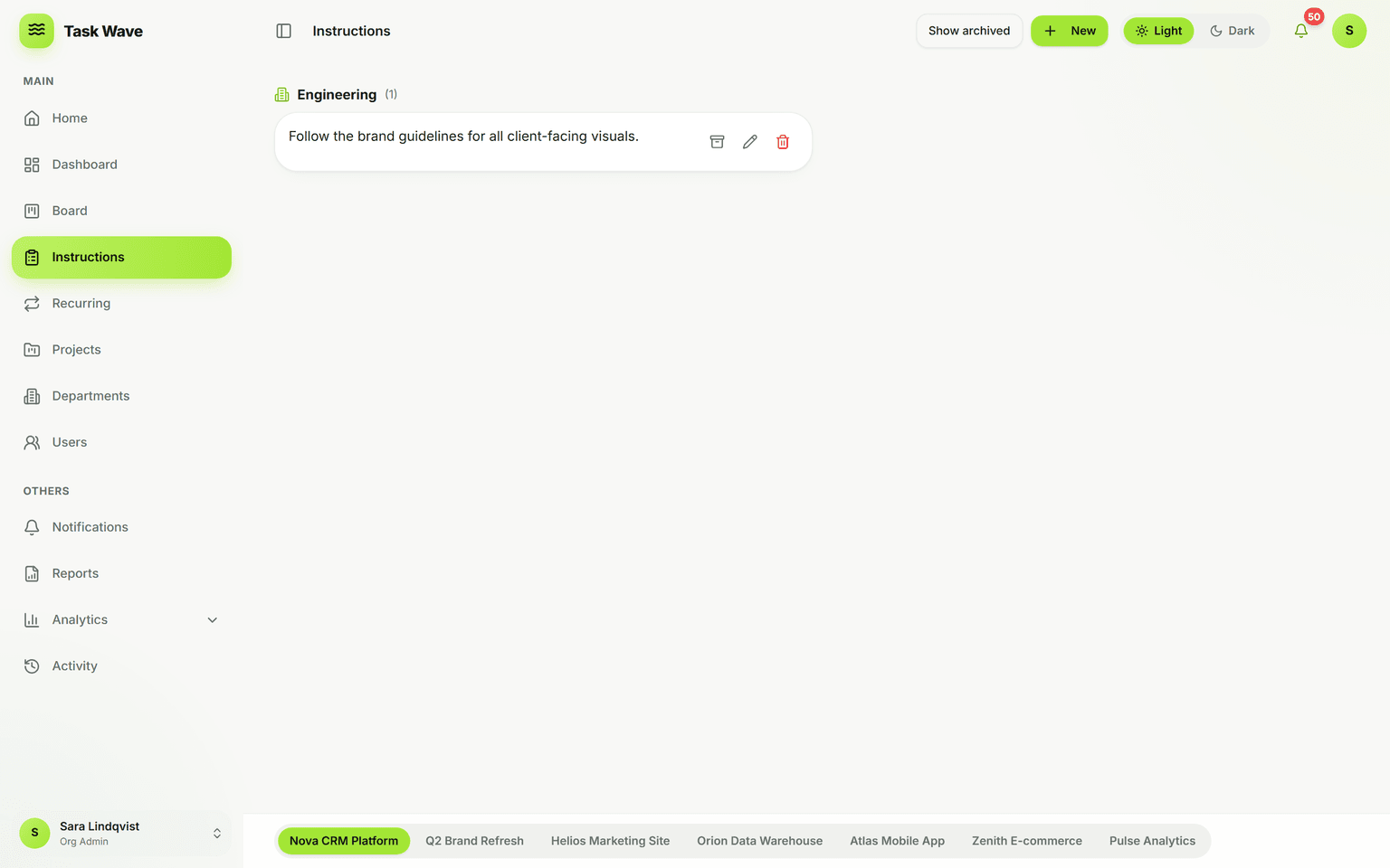 Instructions & SOPs in TaskWave